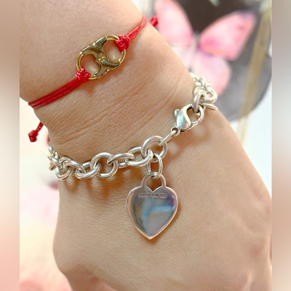 Tiffany & Co Heart Tag Charm Bracelet in Sterling Silver Blank Engravable Heart - Picture 6 of 7